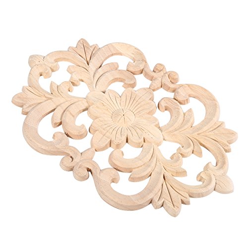 Möbelapplikationen, Klassisches Blumenmuster Unbemalte Möbel Dekoration Multifunktional Holzgeschnitzt Onlay Applique Ornament für Wandtür Möbel Fensterspiegel (#1) von GLOGLOW
