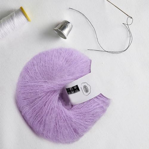 Mohair -Garn, Verschiedene Farben Weich Angora Langes Wollgarn für -Gewebe, Handwaschbar, mit Einem Beliebten Häkel, Weihnachtsgeschenkideen für Freund, Mitarbeiter, Kunden, 1 (16 Schneegrün) von GLOGLOW