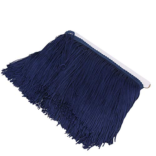 Randverkleidung Quaste, Marineblau, 14 Cm Breite Polyester Randquasten für DIY Latin Kleiderbühne, Vorhangzubehör, Breite Auswahl an Anwendungen, Bekleidungszubehör (#2) von GLOGLOW