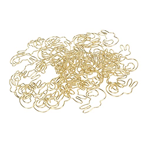 Seitenmarkierungs-Clips Kaninchenförmige Büroklammer Verblassfest 1 mm Durchmesser Rutschfeste Goldfarbe für Dateiklassifizierung von GLOGLOW