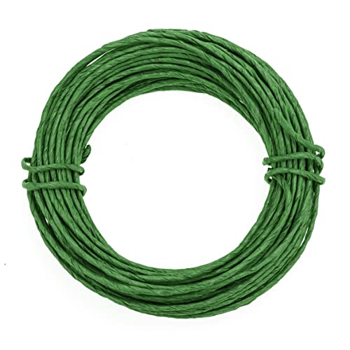 GLOREX 6 1280 234 - Papierdraht, 2 mm, Länge 10 m, grün, zum Basteln und Binden von Gestecken und Kränzen von Glorex