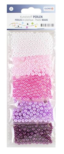 GLOREX 6 1630 231 Perlenset, rosa/lila, 0.6 cm von GLOREX