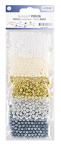 GLOREX 6 1630 235 Perlenset, Weiß/Silber/Gold, 0.6 cm von GLOREX