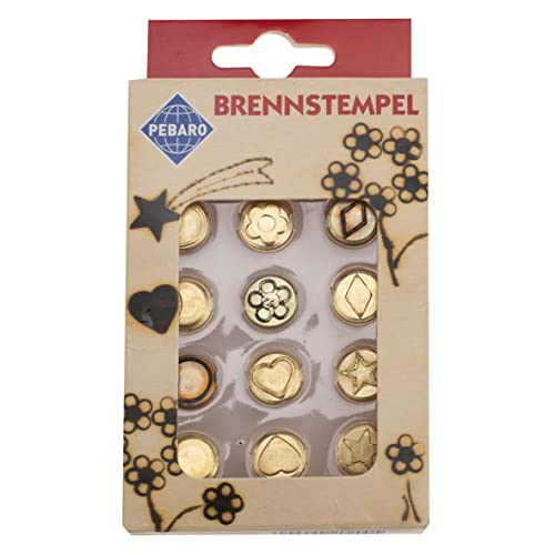 GLOREX 6 1671 003 - Pebaro Brennstempel Set, 12-teilig, mit verschiedenen Formen aus Messing, zum Einschrauben für Pebaro Brandmalkolben geeignet, Brennen auf Holz, Leder, Kork und anderen Materialien GLOREX 6 1671 003 - Pebaro Brennstempel Set, 12-teilig, mit verschiedenen Formen aus Messing, zum Einschrauben für Pebaro Brandmalkolben geeignet, Brennen auf Holz, Leder, Kork und anderen Materialien von GLOREX