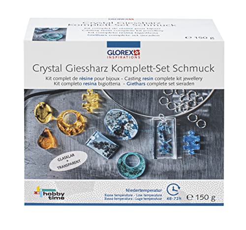 GLOREX 6 2101 520 - Crystal Gießharz-Komplettset zur Herstellung von individuellem Schmuck aus Harz, in unterschiedlichen Farben und Formen, eine kreative Geschenkidee GLOREX 6 2101 520 - Crystal Gießharz-Komplettset zur Herstellung von individuellem Schmuck aus Harz, in unterschiedlichen Farben und Formen, eine kreative Geschenkidee von GLOREX