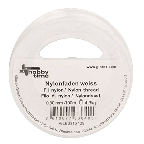 GLOREX 6 2210 125 Nylonfaden, Mehreres, Weiß, 7.5 x 7.5 x 1.7 cm von GLOREX