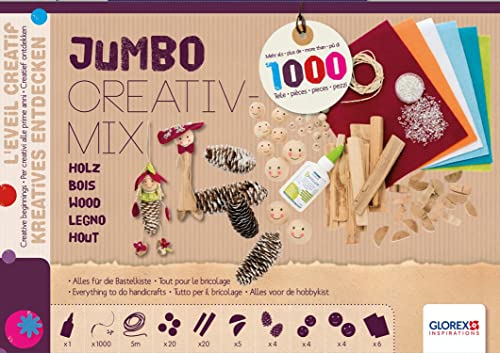 GLOREX 6 7026 439 - Jumbo-Naturholz Mix, ca. 1000 Teile, umfangreiches Bastelset mit Tannenzapfen, Holzstücken, Kugeln und Strick GLOREX 6 7026 439 - Jumbo-Naturholz Mix, ca. 1000 Teile, umfangreiches Bastelset mit Tannenzapfen, Holzstücken, Kugeln und Strick von GLOREX