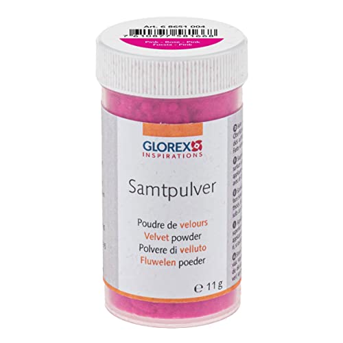 GLOREX 6 8651 004 - Samtpulver, 11 g, pink, zur Veredlung und Gestaltung von Schmuck, Dekoration und für Bastelarbeiten geeignet GLOREX 6 8651 004 - Samtpulver, 11 g, pink, zur Veredlung und Gestaltung von Schmuck, Dekoration und für Bastelarbeiten geeignet von GLOREX
