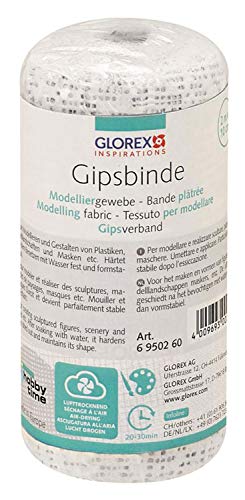 GLOREX 6 9502 60 - Keratex Gipsbinde, 10 cm x 2 m, hautfreundliches Modelliergewebe, zum Basteln und Modellieren, für Masken und Abdruck von Babybauch GLOREX 6 9502 60 - Keratex Gipsbinde, 10 cm x 2 m, hautfreundliches Modelliergewebe, zum Basteln und Modellieren, für Masken und Abdruck von Babybauch von GLOREX