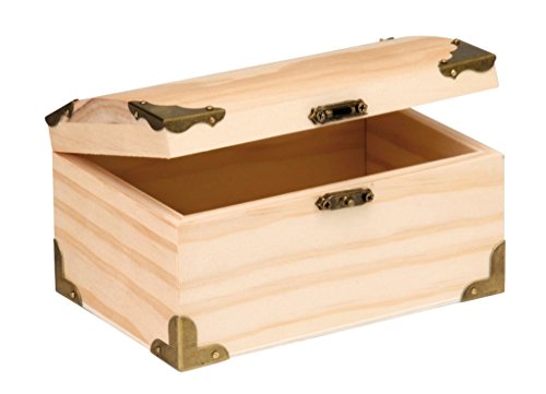 GLOREX 6 2003 352 Holz-Schatztruhe, Natur, 15 x 9, 5 x 8 cm von GLOREX