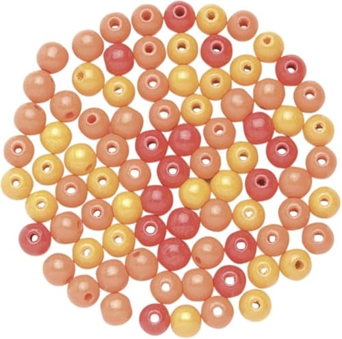 GLOREX Holzperle118St Mix, Holz, Orange, 10 x 8.5 x 0.5 cm von GLOREX