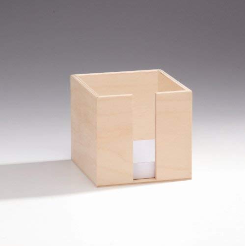 GLOREX Notizzettelbox, Holz, Natur, 11 x 11 x 10,5 cm von GLOREX