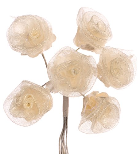 GLOREX Organza Rosen 6 Blüten, Kunststoff, Creme, 26.5 x 28 x 0.3 cm GLOREX Organza Rosen 6 Blüten, Kunststoff, Creme, 26.5 x 28 x 0.3 cm von GLOREX