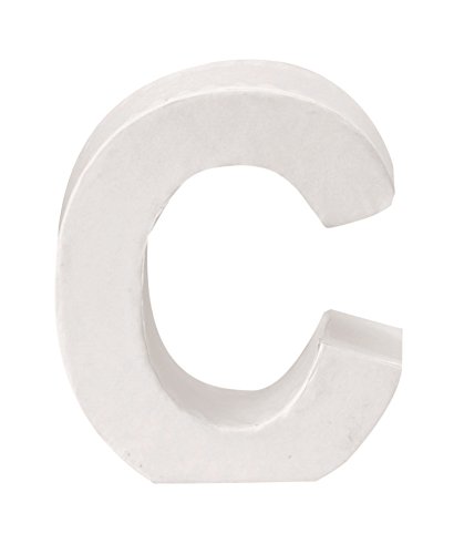 GLOREX Papp-Buchstabe C, FSC Mix, Weiß, 10 x 9 x 3,5 cm von GLOREX