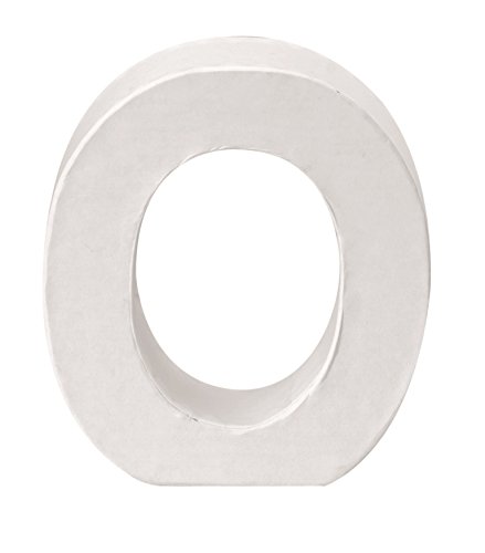 GLOREX Papp-Buchstabe O, FSC Mix, Weiß, 10 x 9 x 3,5 cm von GLOREX