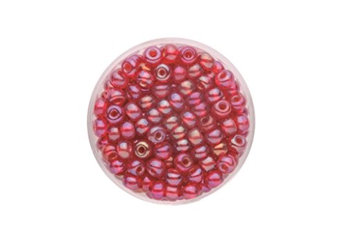GLOREX Rocailles 4,5 mm 17g AB, Glas, Rot, 4 x 4 x 1.5 cm von GLOREX