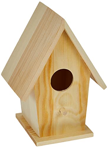 GLOREX Vogelhaus, FSC Kiefer, Holz, Natur, 19 x 14,5 x 11 cm von GLOREX