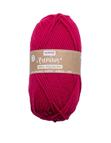Glorex 5 1001 05 - Premium Wolle aus 100 % Acryl, leicht zu verarbeiten, vielseitig einsetzbar, wärmend, weich, nicht kratzend, 50 g, ca. 140 m, fuchsia Glorex 5 1001 05 - Premium Wolle aus 100 % Acryl, leicht zu verarbeiten, vielseitig einsetzbar, wärmend, weich, nicht kratzend, 50 g, ca. 140 m, fuchsia von GLOREX