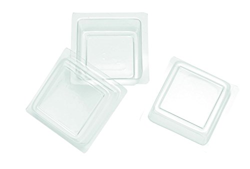 Glorex 6 1600 432 - SoapFix Seifengießformen, quadratische Gießformen fürs Seifegießen, 3 Stück je ca. 8,2 x 8,2 cm aus Kunststoff von GLOREX