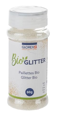 Glorex 6 2820 400 - Bio Glitter fein, 60 g in der Farbe Weiß, Glitzer bestehend aus Zellulose, zum Verzieren von Grußkarten, Bastelarbeiten uvm. Glorex 6 2820 400 - Bio Glitter fein, 60 g in der Farbe Weiß, Glitzer bestehend aus Zellulose, zum Verzieren von Grußkarten, Bastelarbeiten uvm. von GLOREX