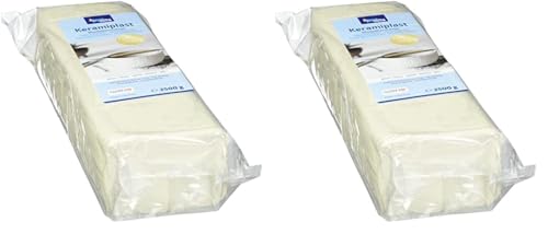 Glorex 6 8070 301 - Keramiplast, lufthärtende Modelliermasse, weiß, ca. 2500 g, gebrauchsfertig und geschmeidig, hergestellt auf natürlicher Basis (Packung mit 2) von GLOREX