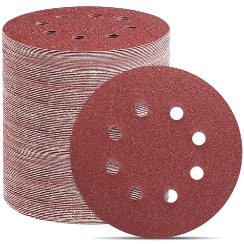 GLOSKIN Schleifpapier,110 Stücke Mit Schaltbarem Magischem Furnier,Professionelles Schleifpapier 125mm Klett,Schleifscheiben,Holz und Metallpolieren (P40/60/100/120/150/180/240/320/400/600) von GLOSKIN