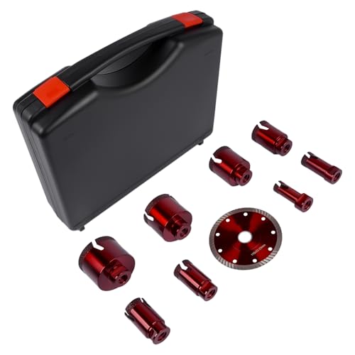 Diamant-Fliesenbohrkronen Set 8-teilig Fliesenbohrer Ø20 25 32 35 40 50 60 68mm M14 + Diamantscheibe 115mm GLOSSY AUTO PARTS von GLOSSY AUTO PARTS
