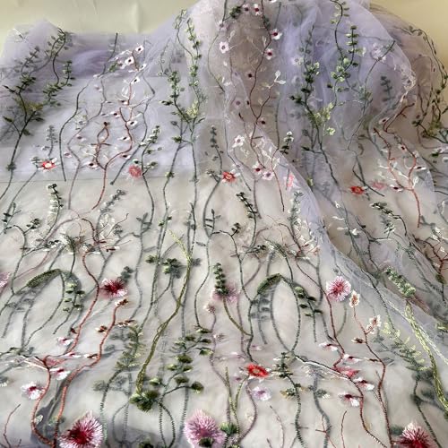 Zarter Spitzenstoff für Blumenpflanzen, 91 cm, Stickerei, Blumenblätter, Tüll für Ballkleid, Kostüme, lila Zarter Spitzenstoff für Blumenpflanzen, 91 cm, Stickerei, Blumenblätter, Tüll für Ballkleid, Kostüme, lila von GLSHAN