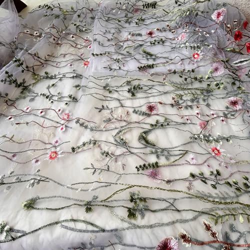 Zarter Spitzenstoff mit Blumenmuster, 2,7 m, Stickerei, Blumenblätter, Tüll für Ballkleid, Kostüme, lila Zarter Spitzenstoff mit Blumenmuster, 2,7 m, Stickerei, Blumenblätter, Tüll für Ballkleid, Kostüme, lila von GLSHAN