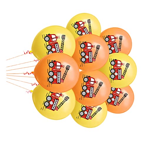 GLSTOY Latexballons Mit Feuerwehrauto- 20 Stück 12 Ballons Mit Feuerwehrauto-aufdruck Für Partydekorationen von GLSTOY