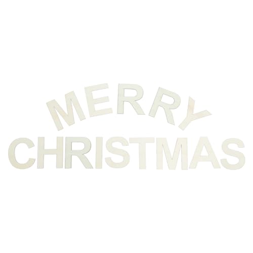 GLSTOY 1 Set Unlackierte Holzbuchstaben „frohe Weihnachten“, Bastelstücke Zum Bemalen, Rustikale Weihnachtsdekorationen Für Zuhause, Weihnachten, Scrapbooking Und Fotografie von GLSTOY