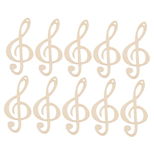 GLSTOY 10 Stück Holzspäne Zum Bemalen Von Musiknoten, Holzscheiben Zum Selbermachen, Unbehandelte Holzscheiben, Zum Selbermachen, Hängende Holzscheiben, Musikthema, Partygeschenk, von GLSTOY