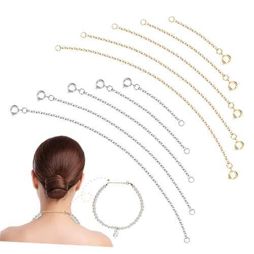 GLSTOY 10 Stück Teiliges Kettenverlängerungs für Halsketten und Armbänder Gold und Silberfarbene Schmuckverlängerungsketten für DIY Schmuckherstellung und Handwerk GLSTOY 10 Stück Teiliges Kettenverlängerungs für Halsketten und Armbänder Gold und Silberfarbene Schmuckverlängerungsketten für DIY Schmuckherstellung und Handwerk von GLSTOY