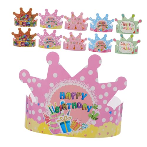 GLSTOY 100 Stück Papierkronenhut Schaum Mädchen Partyhut Party- -Hüte Kindergeburtstagspapierkappen Geburtstagskronenhüte Kindergeburtstag Hüte Party- aus Papier von GLSTOY