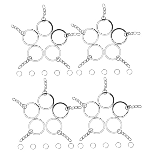 GLSTOY 100 Stück Silber Schlüsselringe mit Kette Flach Metall Schlüsselanhänger für Diy Schmuckherstellung Leichte Langlebige Keyring Circles für Bastelbedarf und GLSTOY 100 Stück Silber Schlüsselringe mit Kette Flach Metall Schlüsselanhänger für Diy Schmuckherstellung Leichte Langlebige Keyring Circles für Bastelbedarf und von GLSTOY