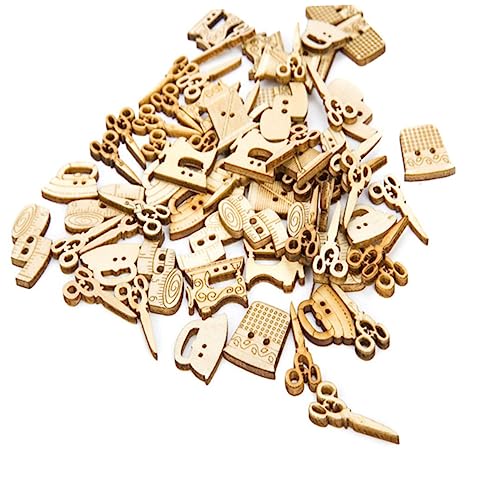 GLSTOY 100 Stück Teiliges Bunte Holzknöpfe mit Löchern Vielseitige DIY Nähknöpfe für Kleidung Mützen Schuhe Taschen und Handwerksprojekte Langlebige Natürliche Holzknöpfe zum Basteln von GLSTOY