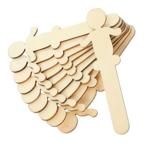 GLSTOY 100 Stück Teiliges Holzplättchen Unbehandelten Holzscheiben Verschiedene Menschenformen Glatte Holzteile zum Basteln und Bemalen Kindgerechte Diy-holzdekoration für Schule und von GLSTOY