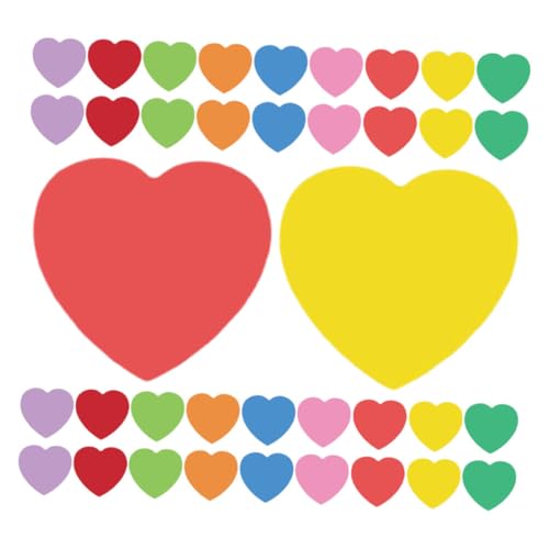 GLSTOY 108 Stück Teiliges Herzförmige Papierkarten zum Beschriften Bunte Herz Ausschnitte für Pinnwand und DIY Bastelprojekte Farben Klassenzimmer und Valentinstagsdekoration von GLSTOY