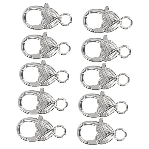 GLSTOY 10Stücke Herzförmige Lobster Claw Verschlüsse Silberne Karabinerhaken für DIY Schmuckherstellung Taschen und Armbänder Hochwertige Zubehörteile für Projekte GLSTOY 10Stücke Herzförmige Lobster Claw Verschlüsse Silberne Karabinerhaken für DIY Schmuckherstellung Taschen und Armbänder Hochwertige Zubehörteile für Projekte von GLSTOY