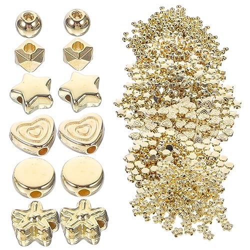 GLSTOY 1200 Stück Teiliges DIY Schmuckperlen Set Leichtem Robustem Kunststoff für Armbänder Halsketten Ohrringe Facettierte Perlen Vielfältigen Formen zum Auffädeln und Basteln von von GLSTOY