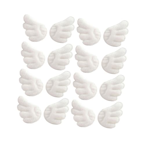 GLSTOY 15 Paare Weiße Engelsflügel Bügelflicken zum Aufnähen Niedliche DIY Kleidung Applikationen für Kinderkleidung Socken Schuhe und Accessoires Robustes Textilmaterial für von GLSTOY
