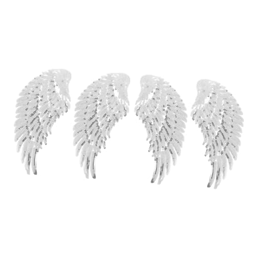 GLSTOY 2 Paare Pailletten Flügel Aufnäher zum Aufnähen Silberne Applikationen für Kleidung Langlebige DIY Stoffpatches für Garment Decor Praktische und Dekorative Flicken für Jeans und GLSTOY 2 Paare Pailletten Flügel Aufnäher zum Aufnähen Silberne Applikationen für Kleidung Langlebige DIY Stoffpatches für Garment Decor Praktische und Dekorative Flicken für Jeans und von GLSTOY