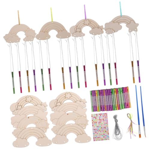 GLSTOY 2 Sätze Holz Windspiel DIY Set mit Bunten Scheiben Draht Bändern und Stiften Blanke Holz Windglocken zum Bemalen Dekoratives Anhänger Bastelset für Garten und Zuhause GLSTOY 2 Sätze Holz Windspiel DIY Set mit Bunten Scheiben Draht Bändern und Stiften Blanke Holz Windglocken zum Bemalen Dekoratives Anhänger Bastelset für Garten und Zuhause von GLSTOY