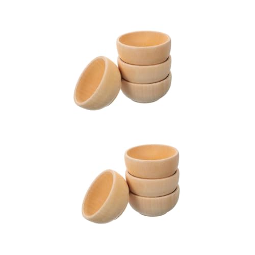 GLSTOY 2 Sätze Teiliges Set Diy Holzschalen Für Unvollendete Holzspielzeuge Zur Kreativen Gestaltung Für Bastelprojekte Dekoration 4 Stück * 2 von GLSTOY