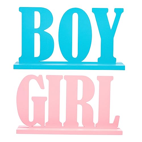 GLSTOY 2stücke Holz Gender Reveal Ornament Aus Hochwertigem Material Dekoration Für Babyparty Shower Kindergeburtstag Unvergessliche Momente Für Werdende Eltern Und Gäste von GLSTOY