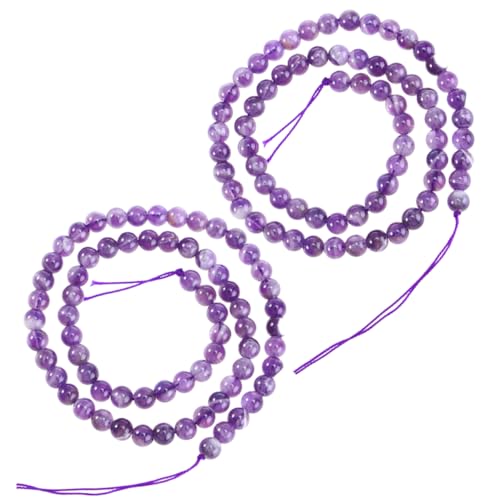 GLSTOY 2 Stück Natürliche Amethyst Lose Perlen Edelstein Perlen ca Lila Schmuckherstellung DIY Armband Halskette Ohrringe Basteln von GLSTOY