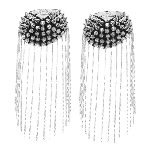 GLSTOY 2 Stück Punk Schulter epauletten mit Quasten Metall Kleidung Accessoires für Damen und Herren Auffällige Vintage Armabzeichen Modische Kostüm Schmuck Vielseitig für Partys und GLSTOY 2 Stück Punk Schulter epauletten mit Quasten Metall Kleidung Accessoires für Damen und Herren Auffällige Vintage Armabzeichen Modische Kostüm Schmuck Vielseitig für Partys und von GLSTOY