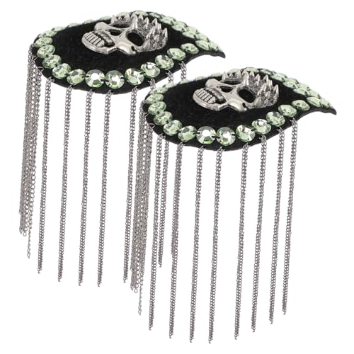 GLSTOY 2 Stück Quasten Accessoires Rückenpatches Für Jacken Blazer Epauletten Quaste Schulterabzeichen Quasten Schulter Epauletten Goth Totenkopf Schulterbretter von GLSTOY
