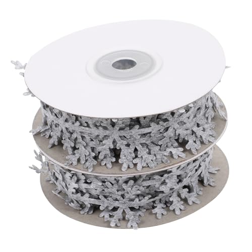GLSTOY 2 Stück Weihnachtsband Graues Schneeflocken Dekoratives Geschenkband aus Vliesstoff Festlich Langlebig für Geschenkverpackung DIY Schleifen Weihnachtsdeko und Bastelarbeiten GLSTOY 2 Stück Weihnachtsband Graues Schneeflocken Dekoratives Geschenkband aus Vliesstoff Festlich Langlebig für Geschenkverpackung DIY Schleifen Weihnachtsdeko und Bastelarbeiten von GLSTOY