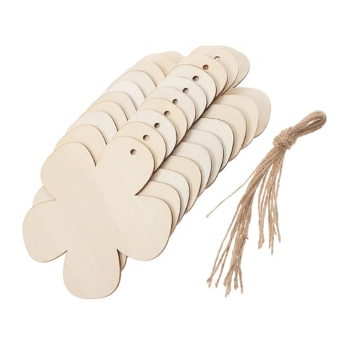 GLSTOY 20 Stück Diy Holzblumen Ausschnitte für Bastelprojekte Unbehandelte Holzscheiben zum Malen Leere Holzblüten für Deko und von GLSTOY